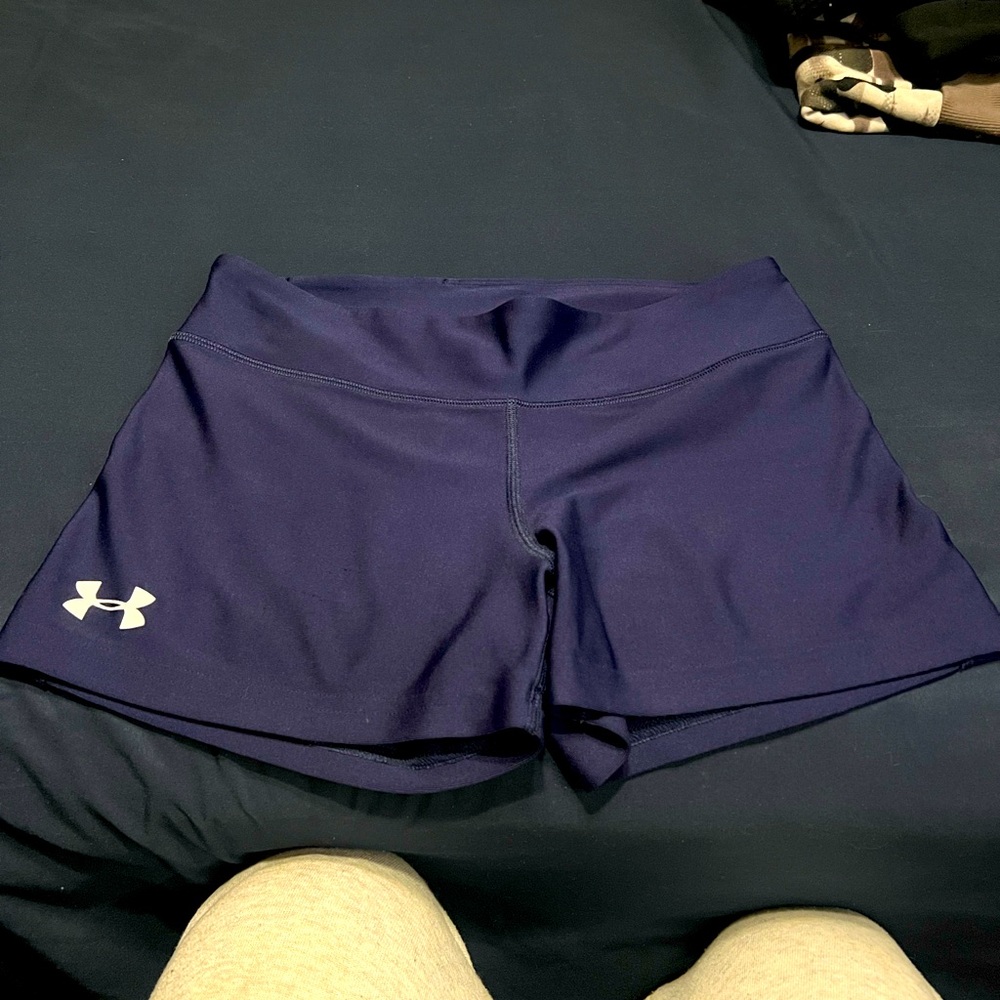 Blue Under Armour active shorts. Used cond. No rips, tears or stains. Medium